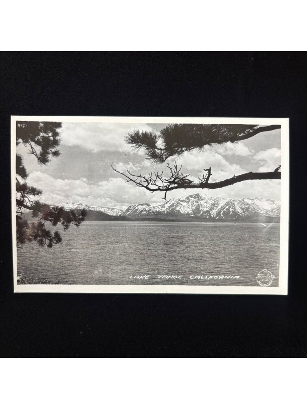 Vintage Postcard RPPC Dramatic Lake Tahoe California Snow Mountains Frashers